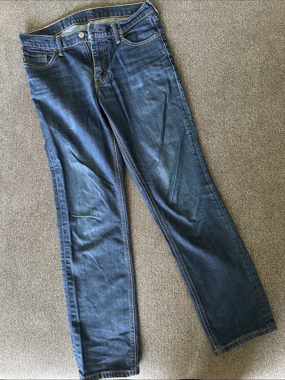 Dark Blue Straight Leg Jeans